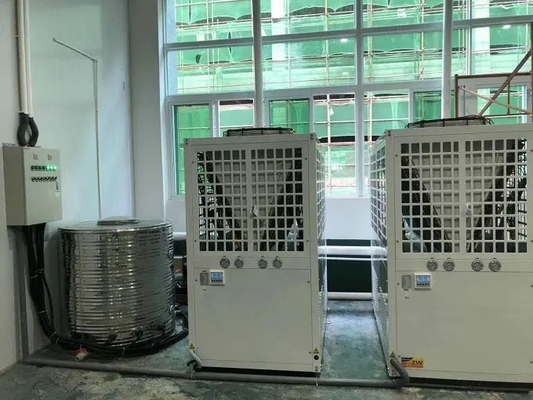 Máy bơm nhiệt nguồn không khí Cascade 25Kw R410A Chất làm lạnh Nước nóng 90 độ